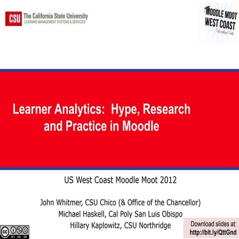 Learner Analytics:  Hype, Research and Practice in moodle