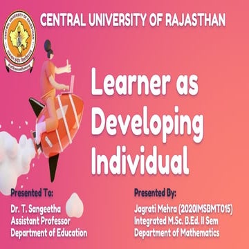 Learner as a develpoing individual