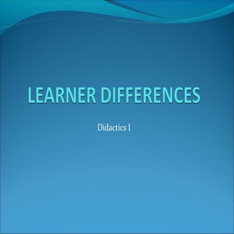 Learner differences