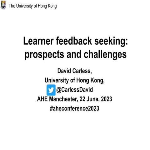 Learner feedback seeking: prospects and challenges