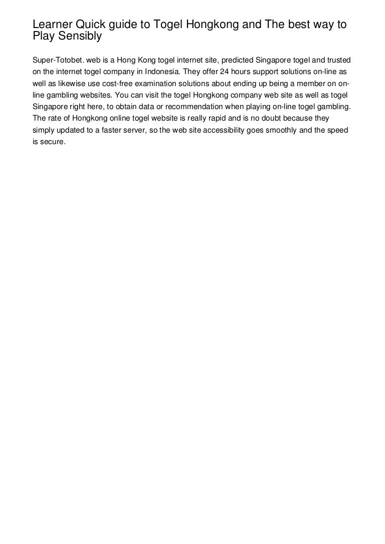 Totobet Data Hongkong 2020