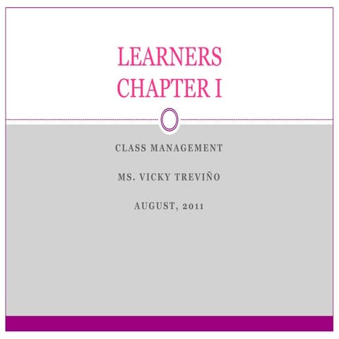 Learners Chapter I