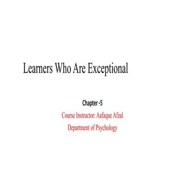 Learners Who Are Exceptional also Known as Gifted