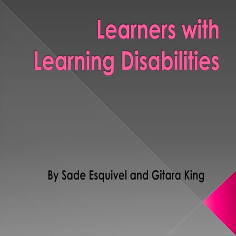 Learners with learning disabilities | PPT