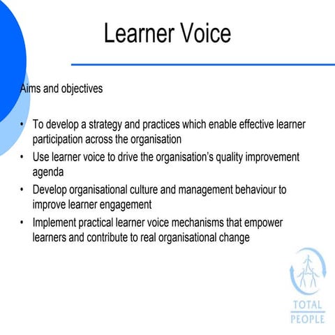 Learner voice presentation 31 10-12