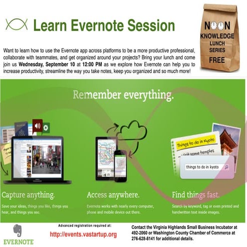Learn Evernote Noon Knowledge Session, September 10, 2014