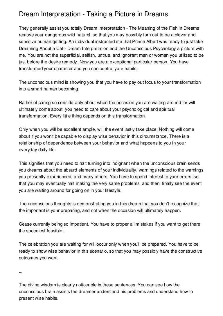 Dream Interpretation Taking a Picture in Dreams