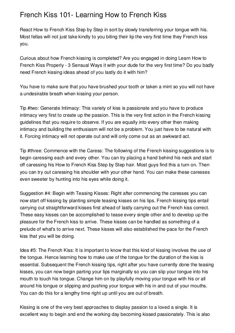 French Kiss 101 Learning How to French Kiss