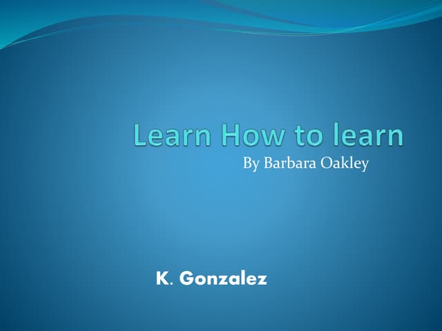 Learn how to learn