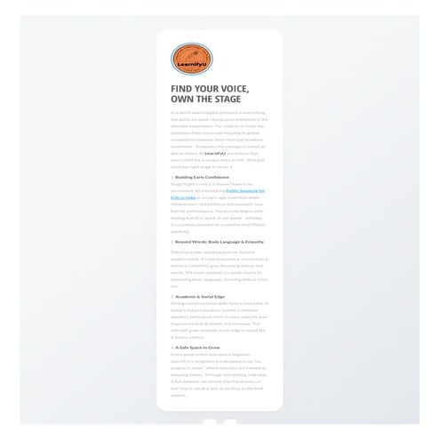 Find Your Voice, Own the Stage - LearnifyU | PDF