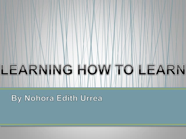 Learnig how to learn 2