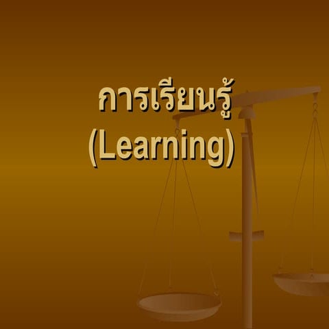 การเรียนรู้Learning