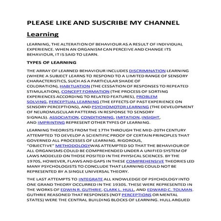 PPE concept of Learning