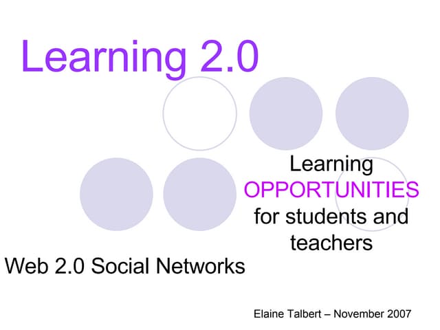 Learning 2.0 19nov07