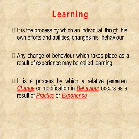 Definition of learning | PPT