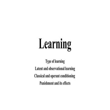 Comprehensive Overview of Learning Types and Processes in Psychology | PPTX
