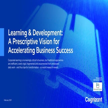 Learning & Development: A Prescriptive Vision for Accelerating Business Success
