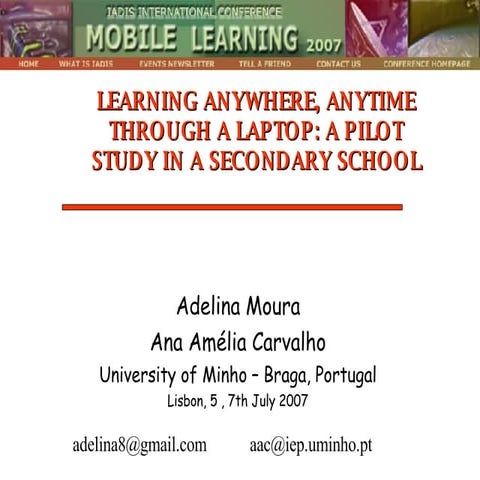 Learning anywhere, anytime through a laptop: a pilot study in a secondary school