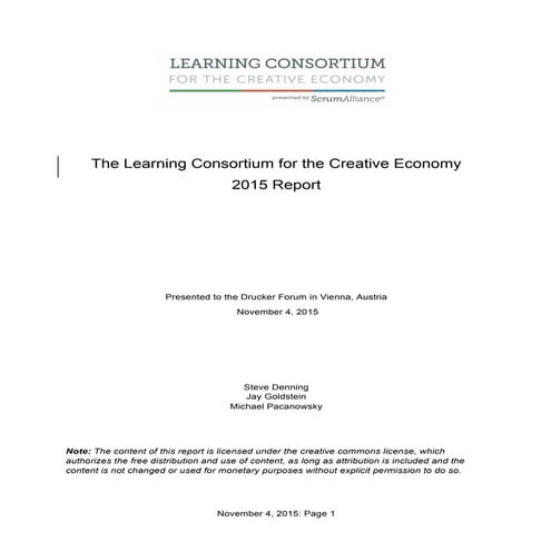 Agile Learning Consortium Report - 2015