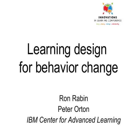 Learning Design For Behavior Change Bh Slides