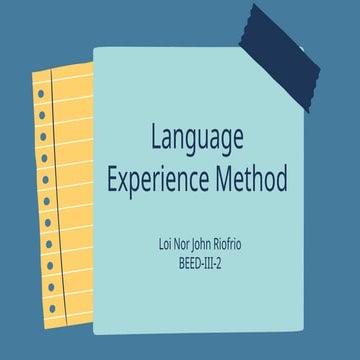 Language experience approach | PPTX