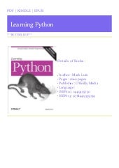 Books (PDF) Learning Python