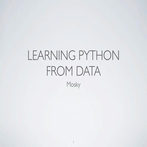 Learning Python from Data | PPT
