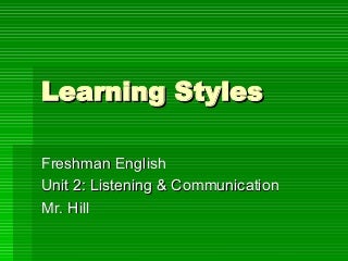 Learning Styles Presentation