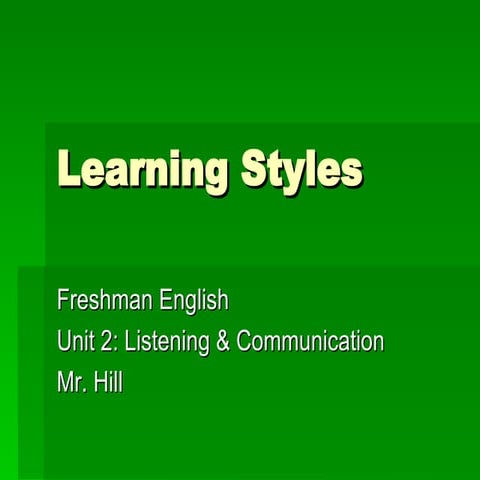 Learning Styles Presentation