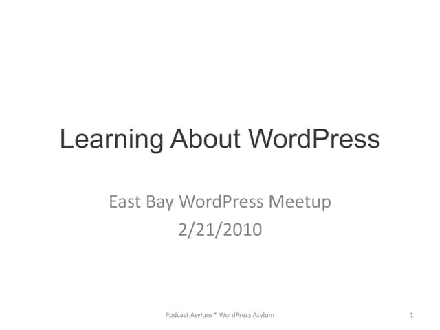 Learning About Word Press (2)