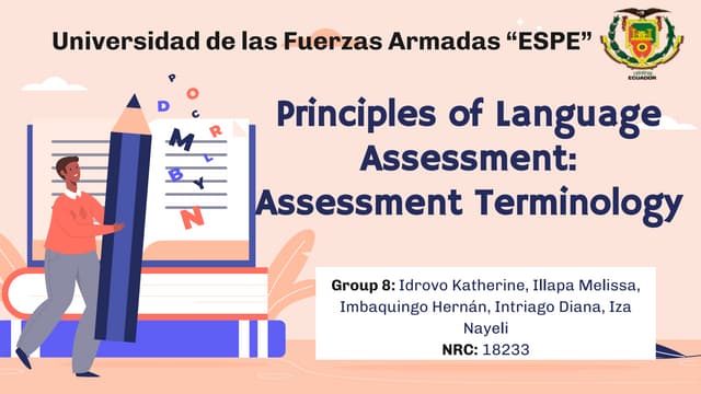 Principles Of Language Assessment Terminology Ppt Principles Of Language Assessment Terminology Ppt