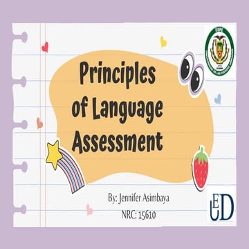 Principles of Language Assessment | PDF
