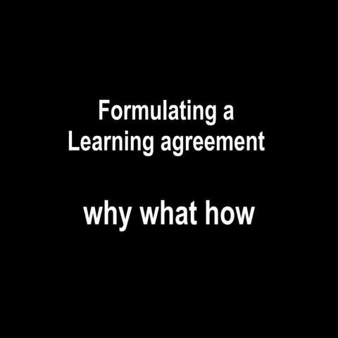 Learning agreements   considering and formulating