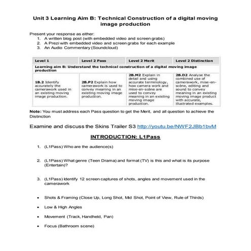 Learning aim b  questions