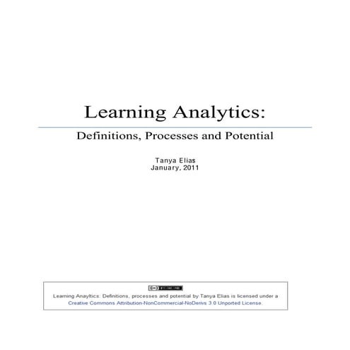 Learning analytics definitions processes potential
