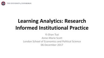 Learning analytics research informed institutional practice