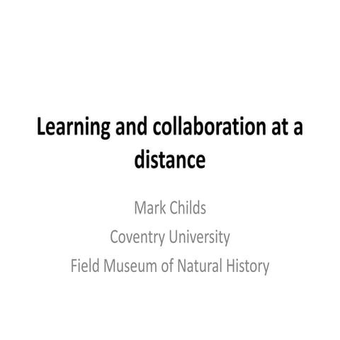 Learning and collaboration at a distance  121202
