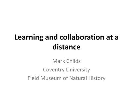 Learning and collaboration at a distance  121202