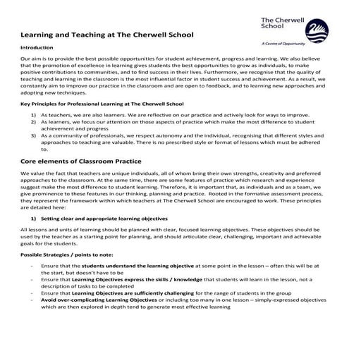 Learning and teaching at tcs