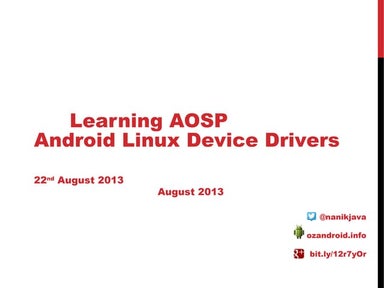 Learning AOSP - Android Linux Device Driver
