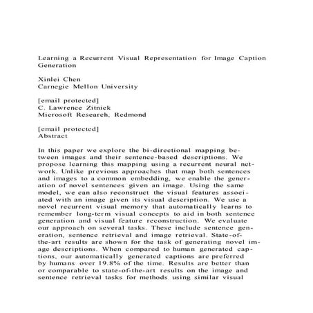 Learning a Recurrent Visual Representation for Image Caption G