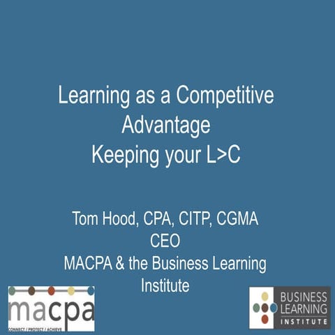 Learning as Competitive Advantage - Tom Hood