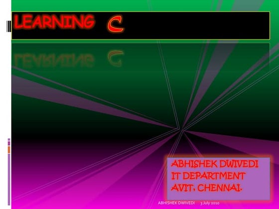 Basics of C programming | PPT