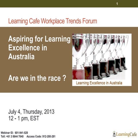 Learning Excellence in Australia - Are we in the race ? Learning Cafe Online ...