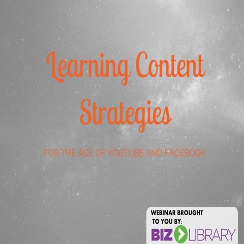 Next Generation Learning Strategies in the Age of YouTube and Facebook | Webi...