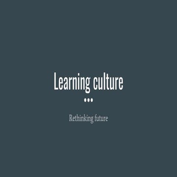 Learning culture