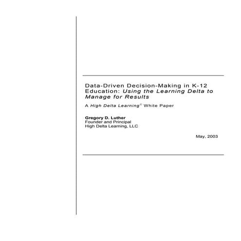 Learning Delta White Paper  Greg Luther 2003