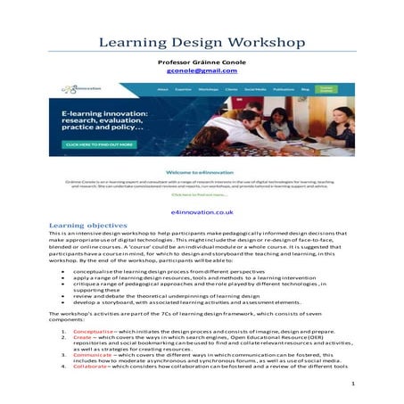 Learning design workshop 2017