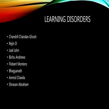 Learning disabilities