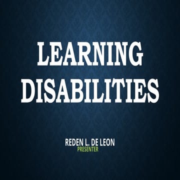 LEARNING DISABILITIES POWERPOINT PRESENTATION